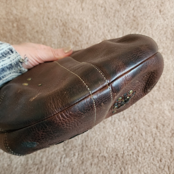 Brown Coach Shoulder Bag with Studded Detailing - Picture 3 of 10